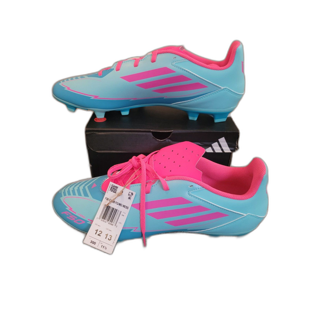 Adidas F50 Club FG/MG Messi Soccer Cleats Aqua Pink Men's 12